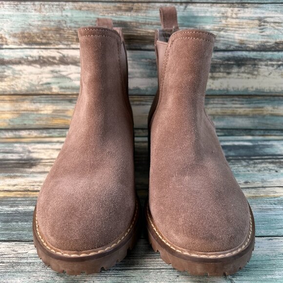 Steve Madden Jaffa Chelsea Boots Womens 7M Brown Suede Pull On Biker Moto Casual - Picture 3 of 12